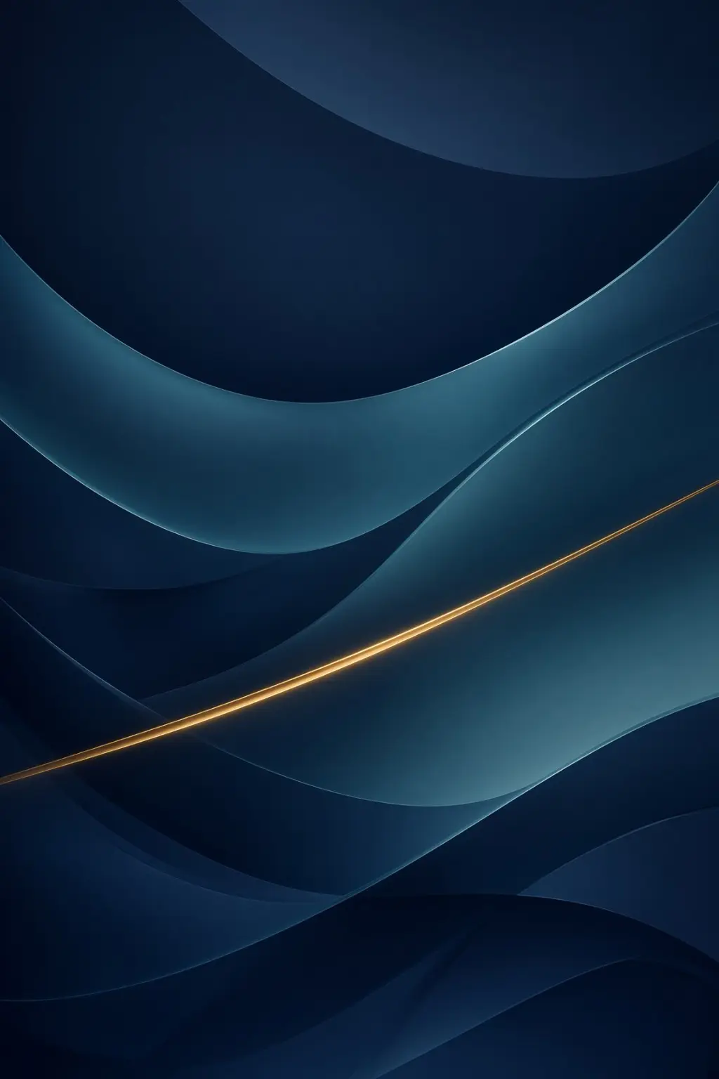 Abstract navy, teal and gold corporate visual.